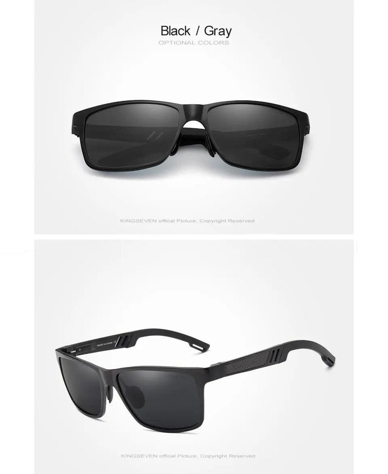 Kit Óculos de Sol Polarizado KINGSEVEN | Armação de Alumínio | Proteção UV400