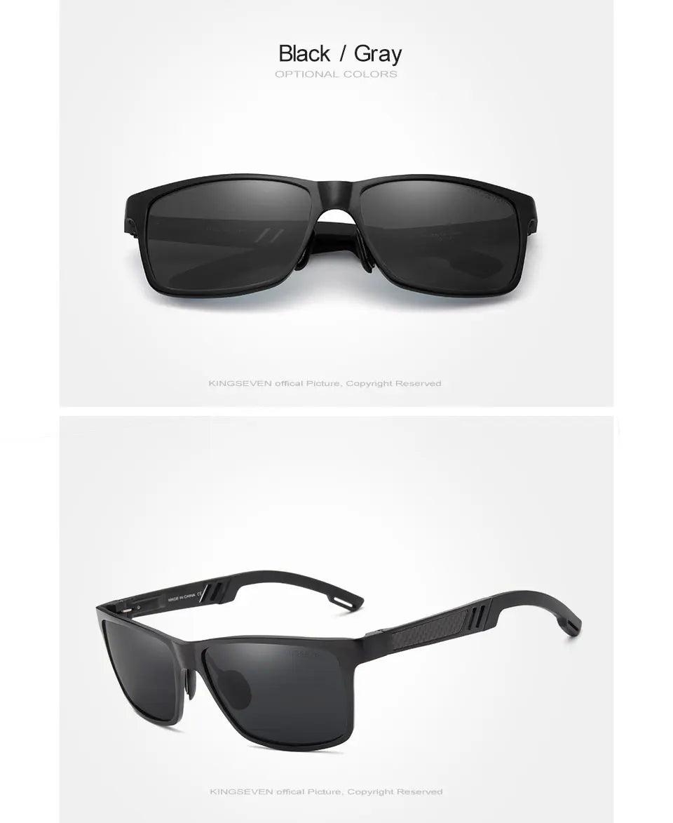 Kit Óculos de Sol Polarizado KINGSEVEN | Armação de Alumínio | Proteção UV400