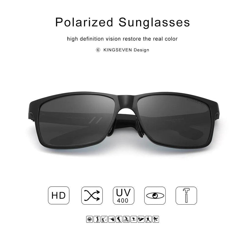 Kit Óculos de Sol Polarizado KINGSEVEN | Armação de Alumínio | Proteção UV400
