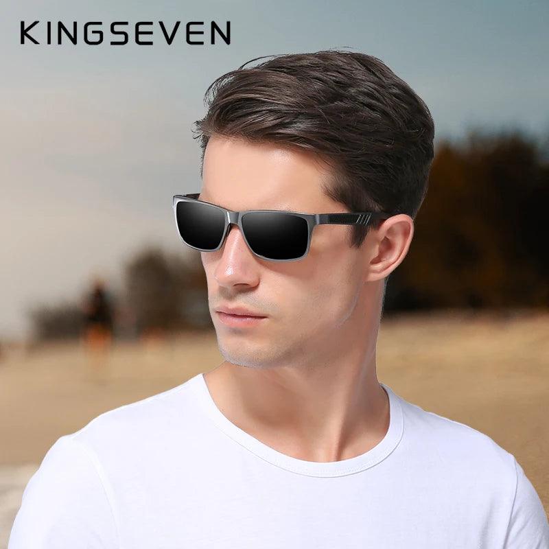 Kit Óculos de Sol Polarizado KINGSEVEN | Armação de Alumínio | Proteção UV400