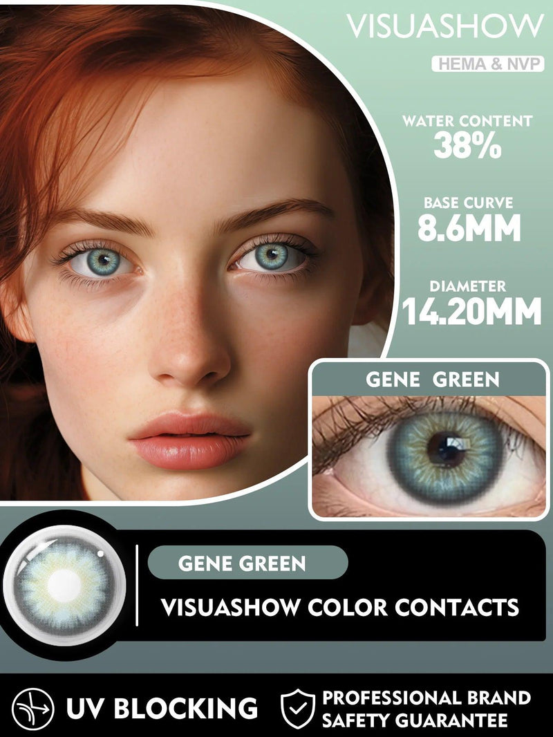 Lentes de Contato Coloridas VISUASHOW Generation 2 | Azul e Verde | Bloqueador UV