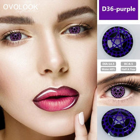 Lentes de Contato Coloridas para Halloween Fantasia Cosplay OVOLOOK