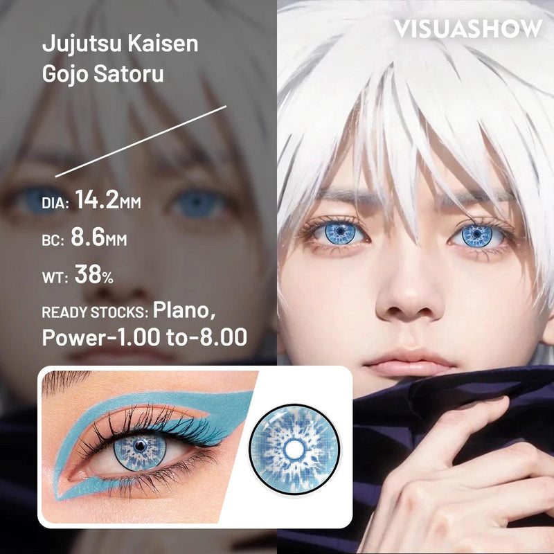 Lente de Contato Jujutsu Kaisen Gojo Satoru | Halloween Anime Cosplay