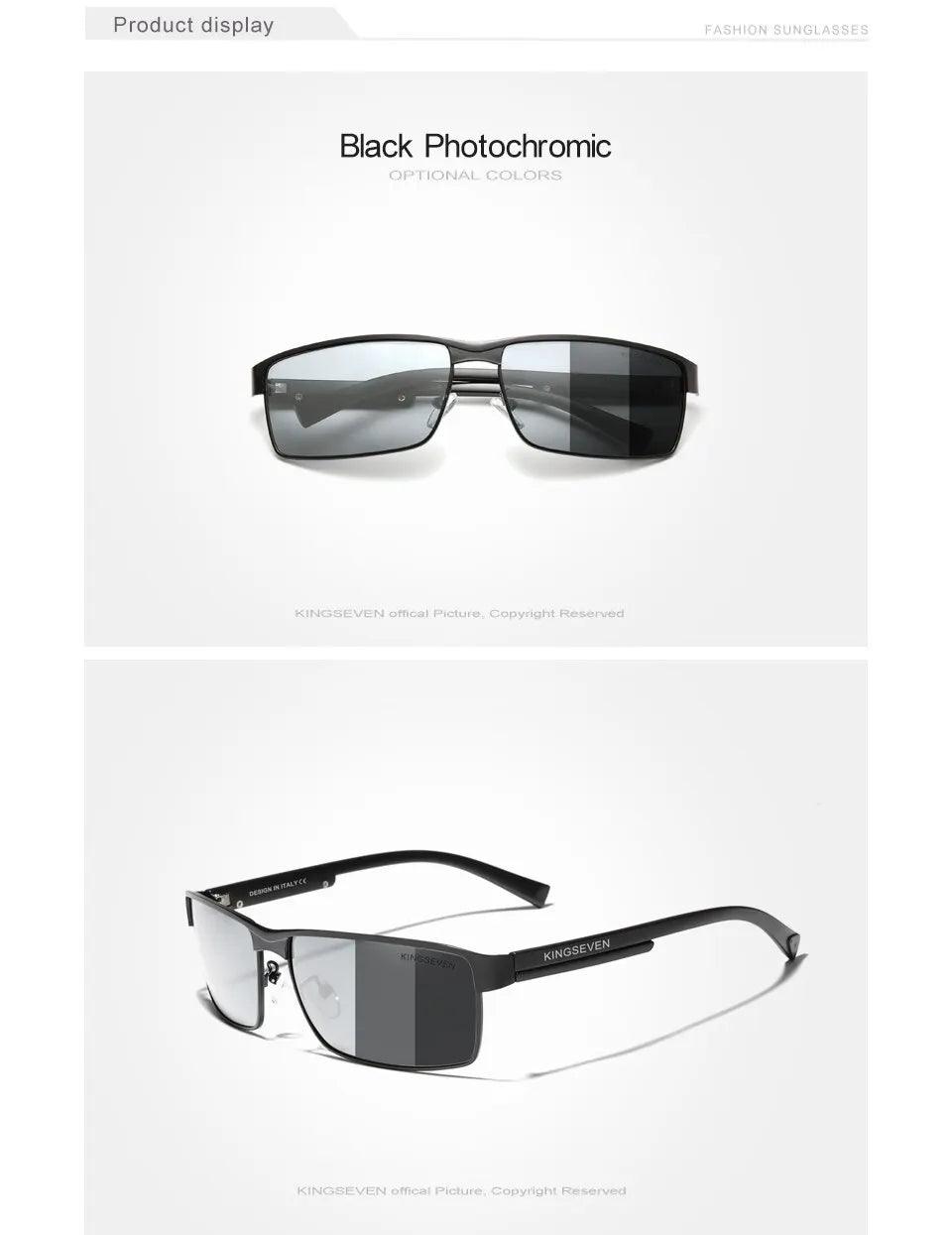 Kit Óculos de Sol Polarizado KINGSEVEN Photochromic | Proteção UV400 Anti-Reflexo