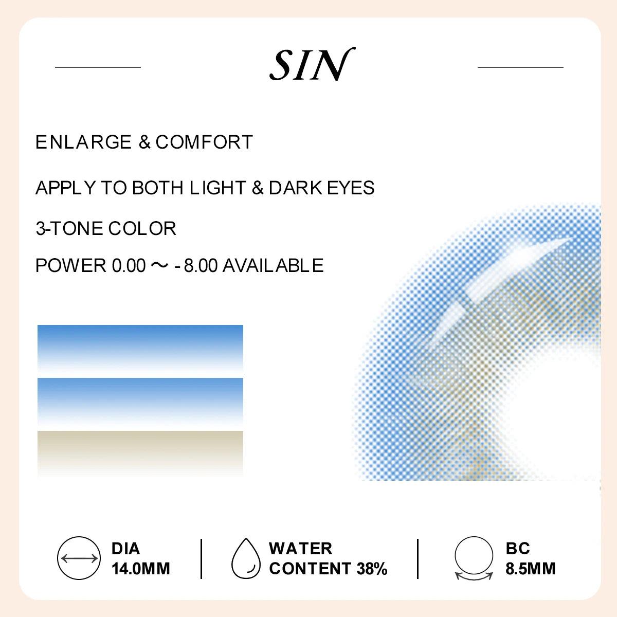 Lentes de Contato Coloridas VISUASHOW Sin