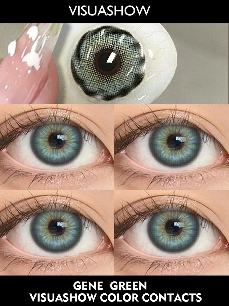 Lentes de Contato Coloridas VISUASHOW Generation 2 | Azul e Verde | Bloqueador UV