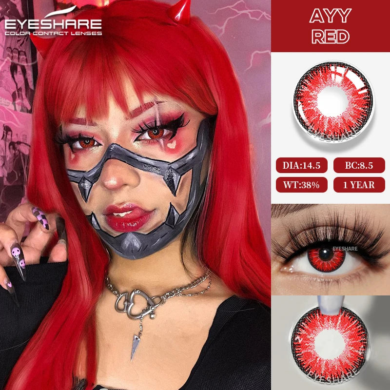 Lentes Coloridas para Halloween Cosplay Fantasia Boo