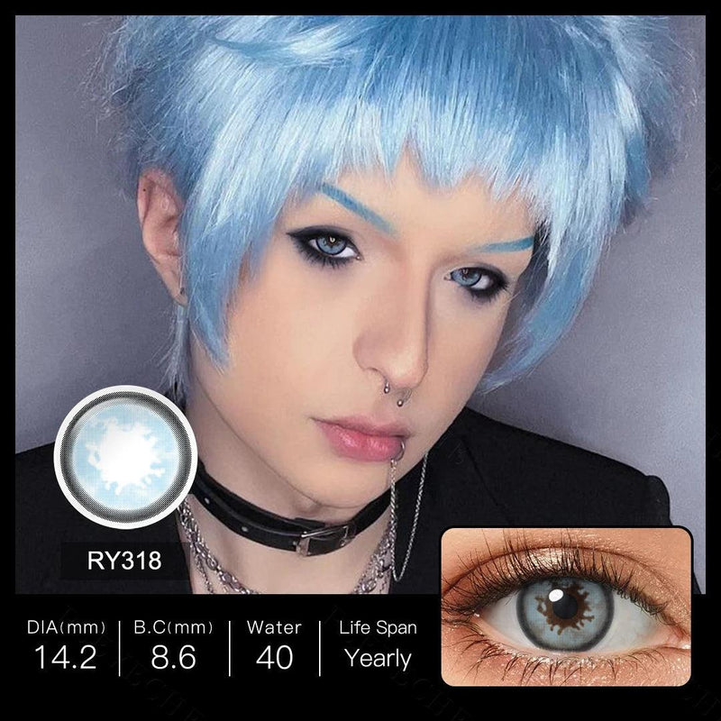 Lentes de Contato Coloridas Kokomi para Cosplay Fantasia Halloween