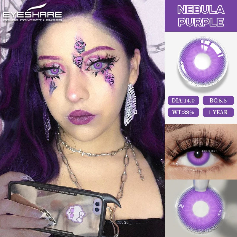 Lentes Coloridas para Halloween Cosplay Fantasia Boo