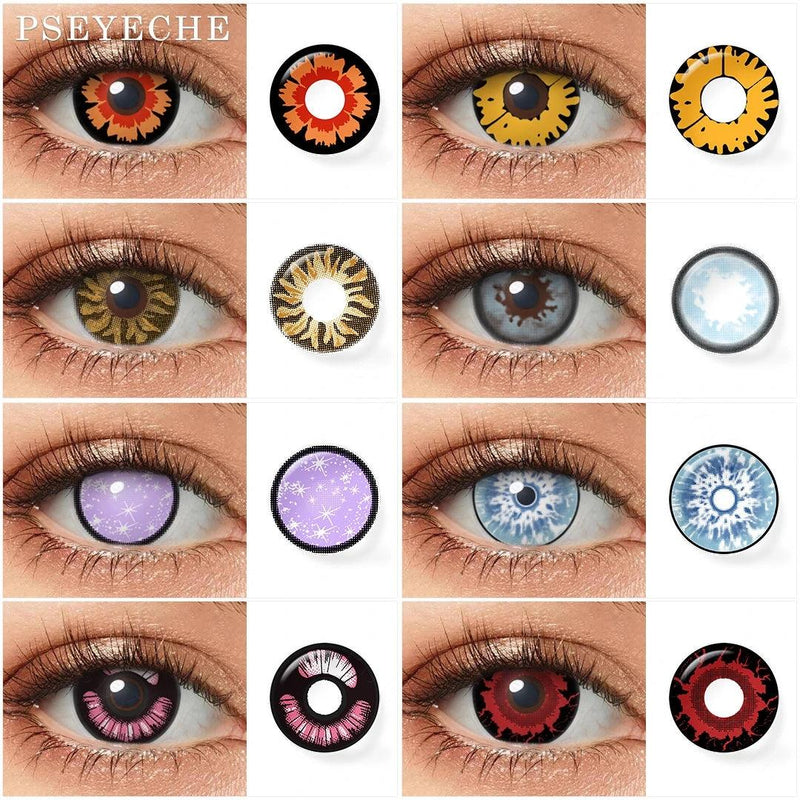 Lentes de Contato Coloridas Kokomi para Cosplay Fantasia Halloween