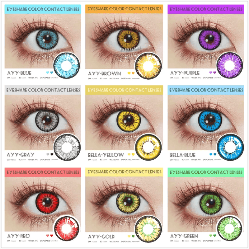 Lentes de Contato Coloridas para Fantasia/Cosplay | 1 Ano de Uso