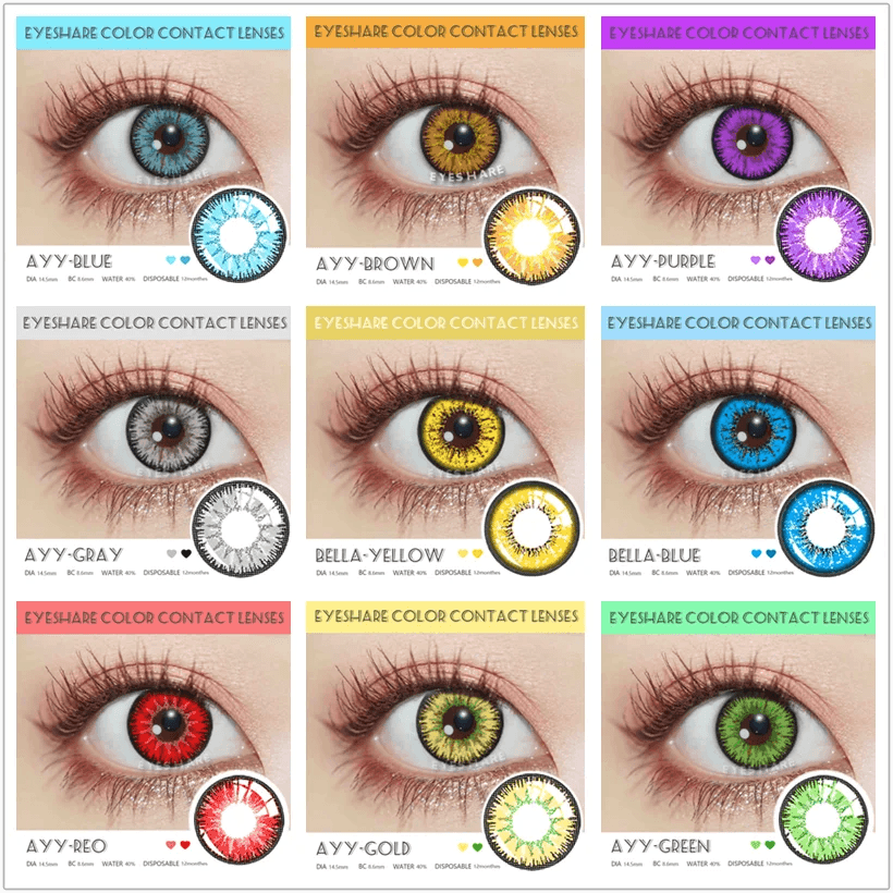 Lentes de Contato Coloridas para Fantasia/Cosplay | 1 Ano de Uso