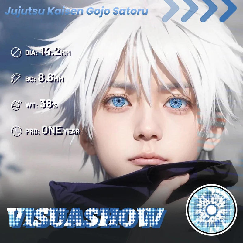 Lente de Contato Jujutsu Kaisen Gojo Satoru | Halloween Anime Cosplay