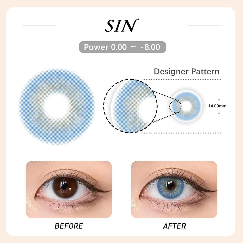 Lentes de Contato Coloridas VISUASHOW Sin