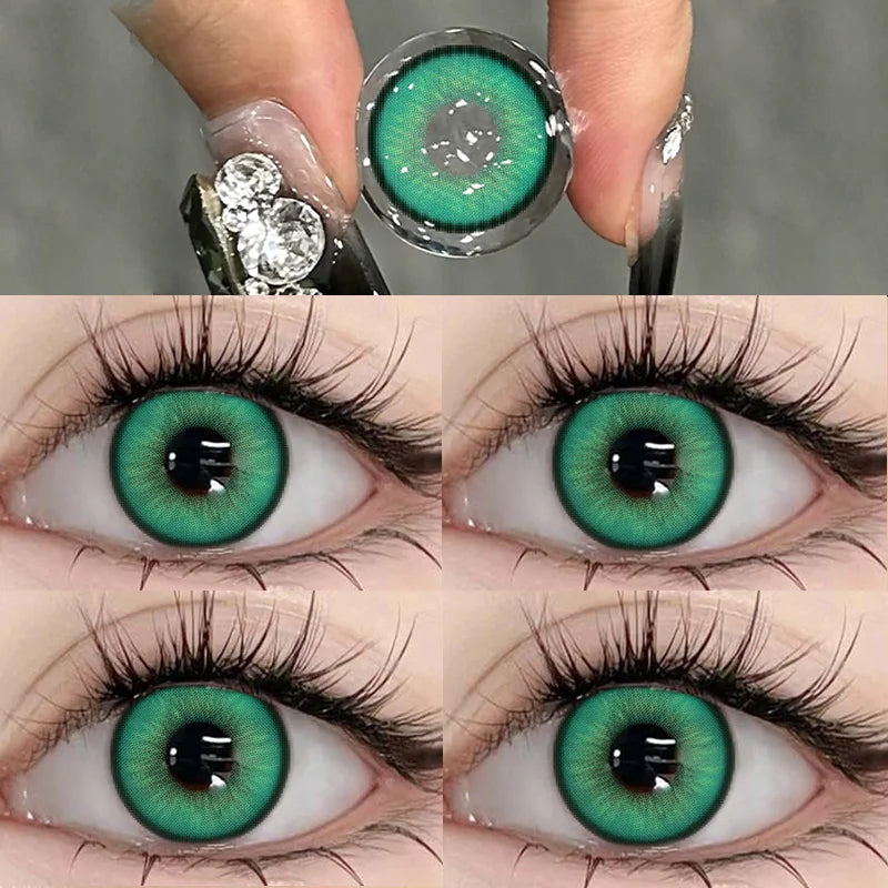 Lentes Halloween Verde Esmeralda Elfo
