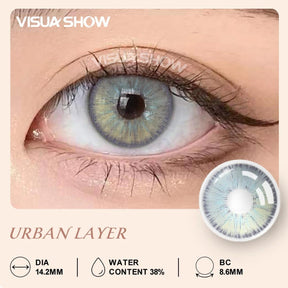 Lentes de Contato Coloridas Urban Layer Azul Cinza